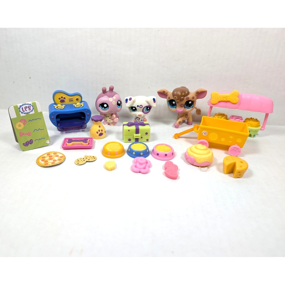 Authentic Littlest Pet Shop Spots & Dots Treat Shop #2306 #2307 #2308 Complete